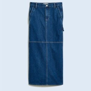 Madewell Denim Carpenter Maxi Skirt in Handlon Wash 30 nwot